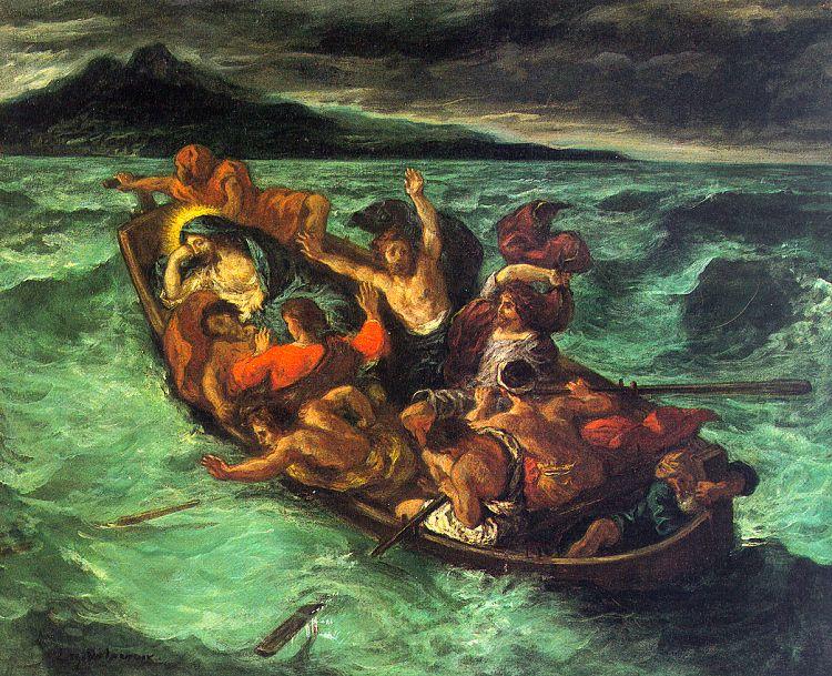 Eugene Delacroix Christ on the Lake of Gennesaret Norge oil painting art